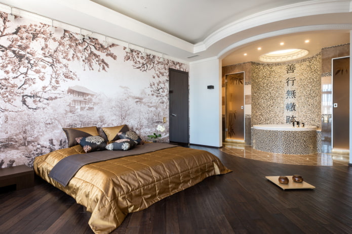 chambre spacieuse de style japonais