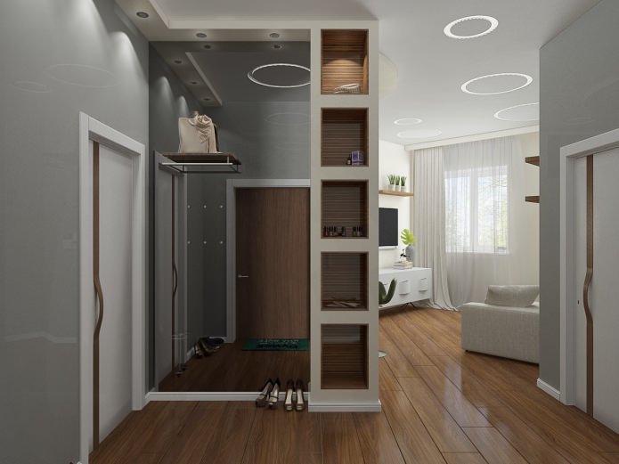 couloir dans le projet de design d'intérieur d'appartement