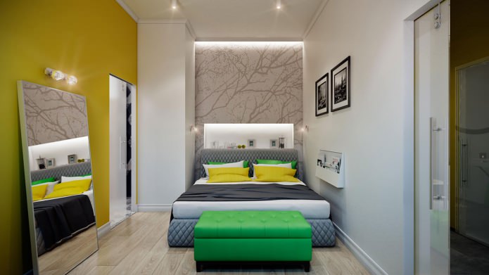 chambre à coucher à l'intérieur d'un appartement moderne et élégant