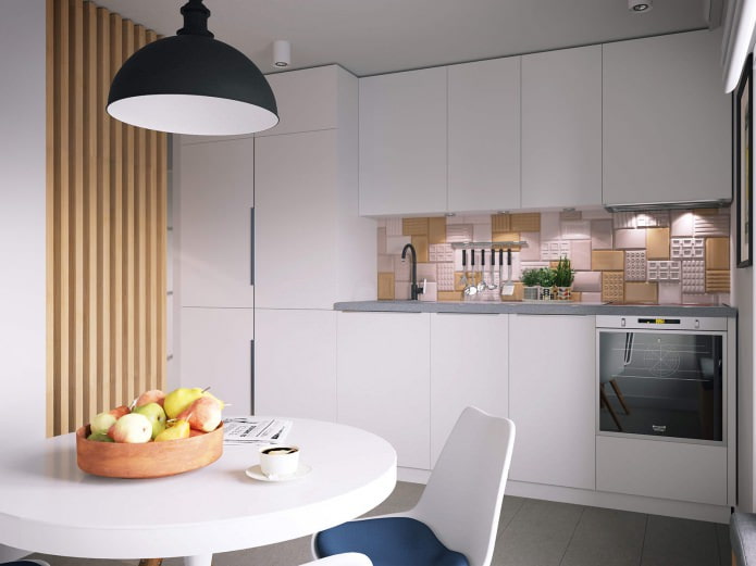 cuisine dans la conception d'un appartement d'une pièce de 37 m². m.