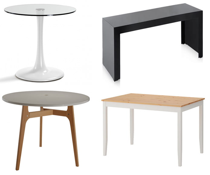 tables de cuisine sur un, deux, trois, quatre pieds