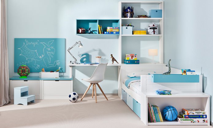 Chambre d'enfant turquoise pour garçon