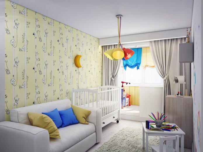 chambre d'enfant combinée avec une loggia