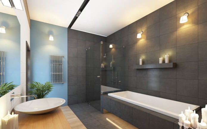 Carrelage salle de bain gris