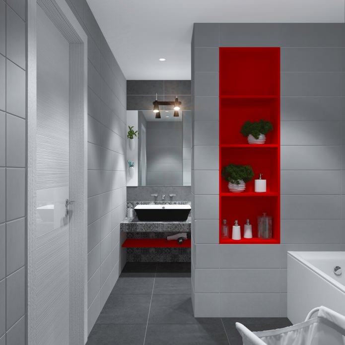 Intérieur de salle de bain dans un appartement de 65 m². m.