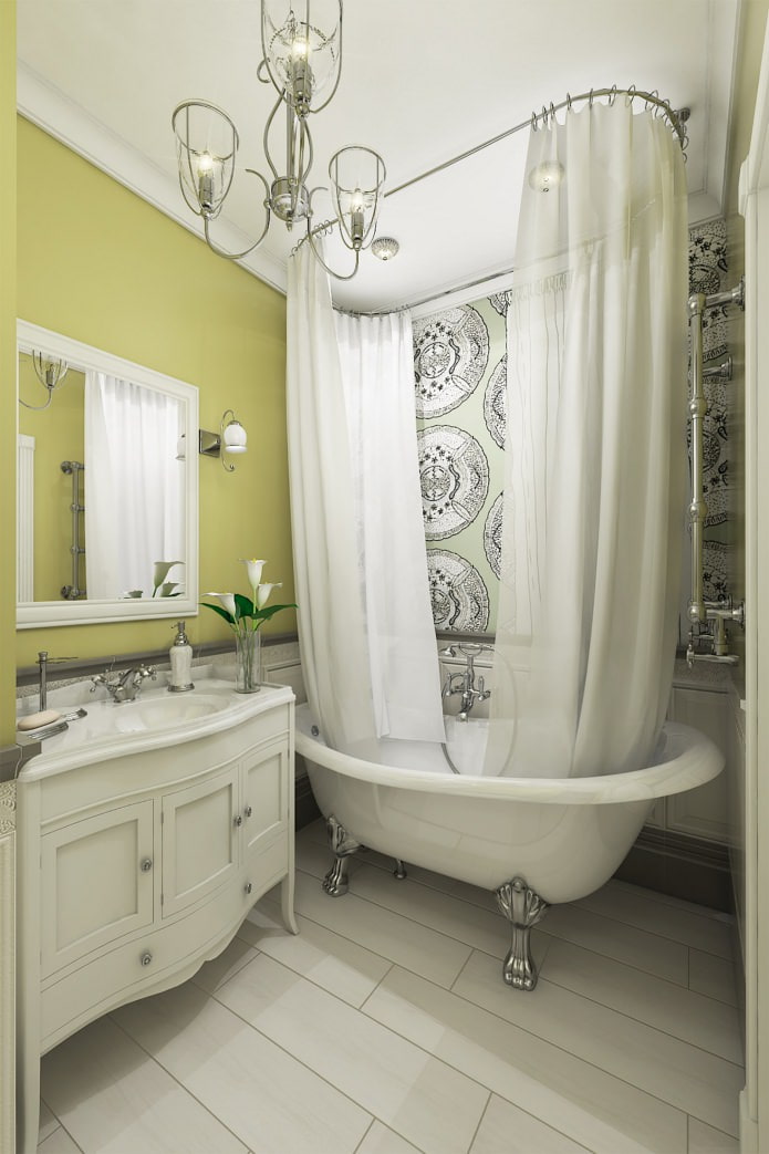 salle de bain en studio design dans un style classique