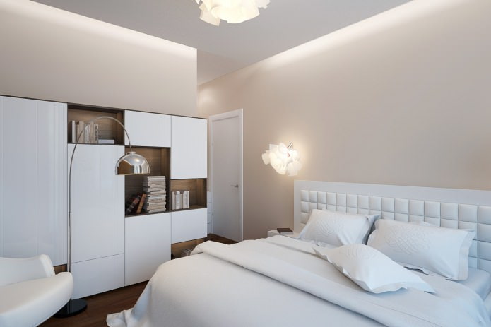 chambre dans un projet de conception d'un appartement de 2 pièces