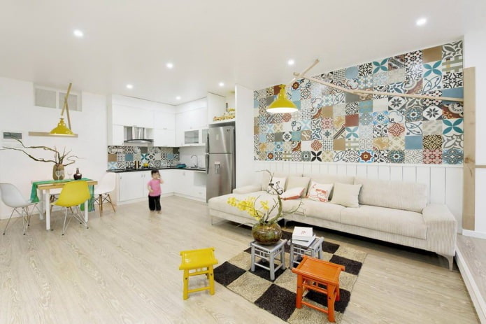 Carreaux patchwork dans le salon