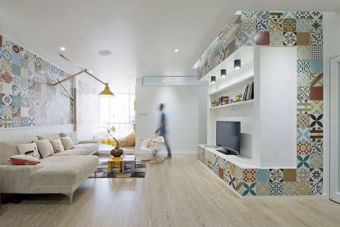 Carreaux patchwork dans le salon