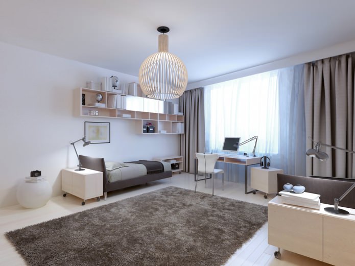 Conception de chambre pour une fille dans un style moderne