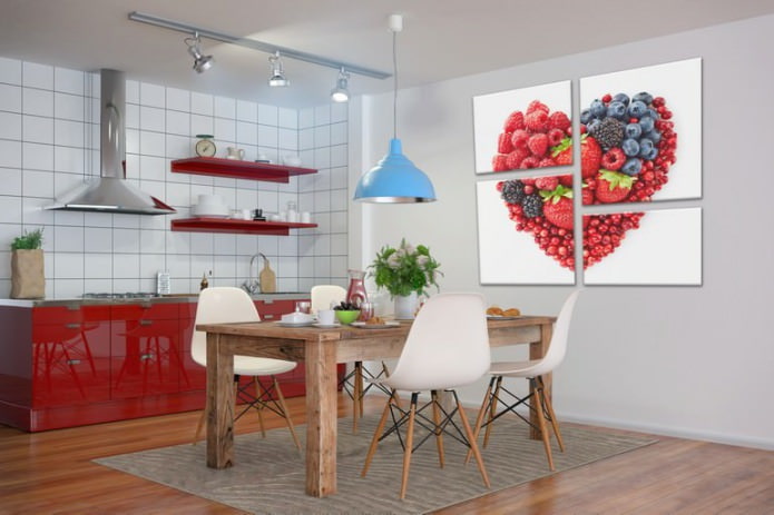 Tableau modulaire moderne à l'intérieur de la cuisine