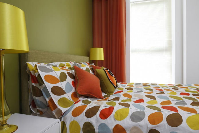 chambre vert-orange