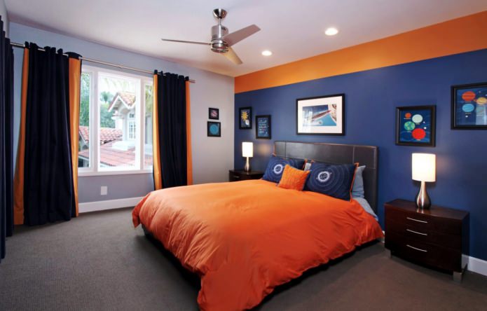 chambre bleu-orange