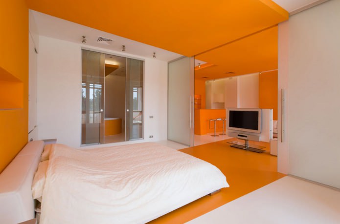 chambre blanc-orange