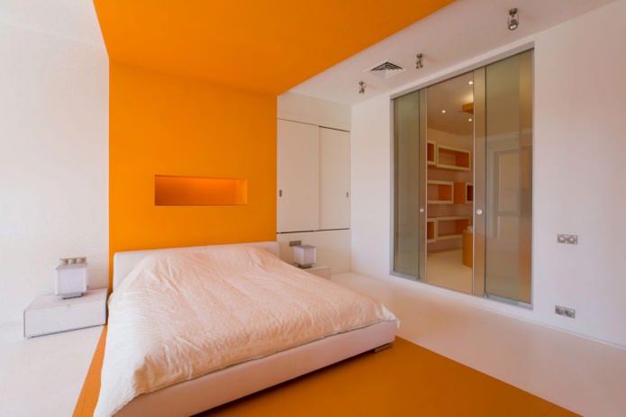 chambre blanc-orange