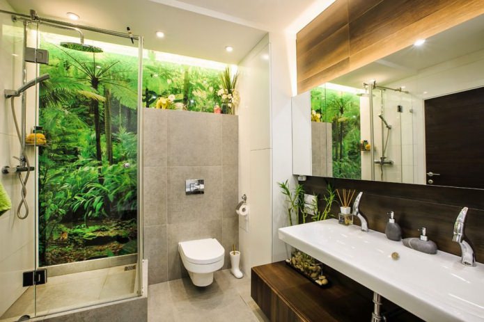 Eco-style dans un intérieur de salle de bain moderne