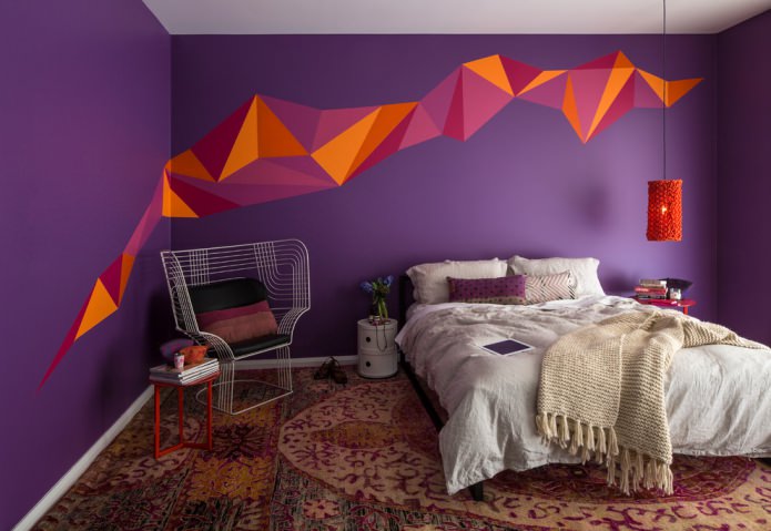 violet dans la décoration de la chambre