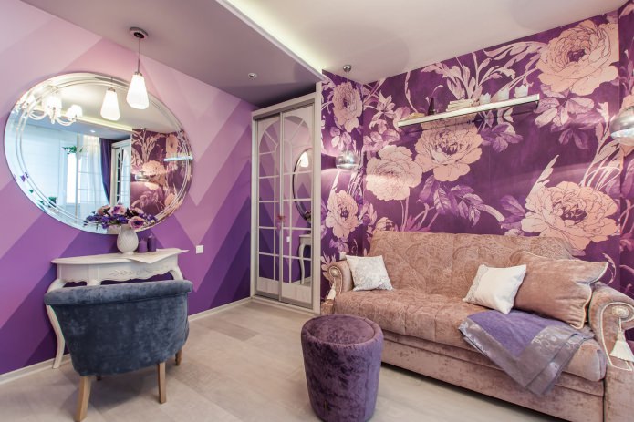 conception de salon lilas