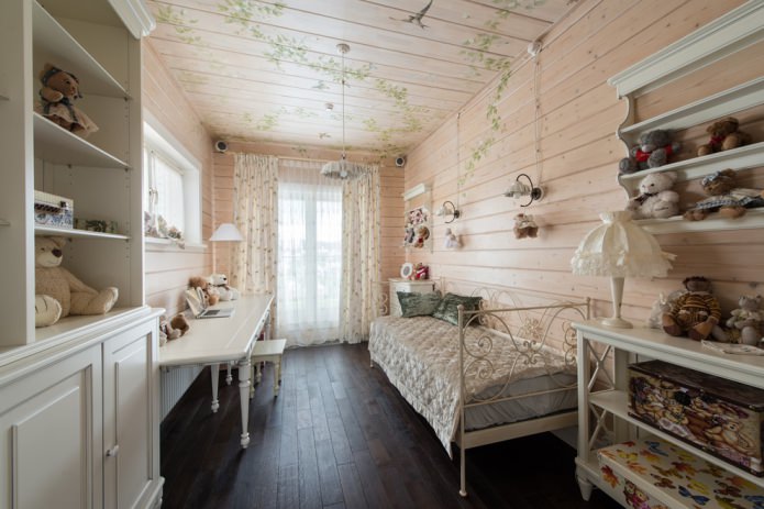 chambre d'enfant confortable dans un style campagnard