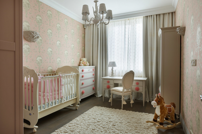 intérieur de chambre à coucher pour une fille nouveau-née