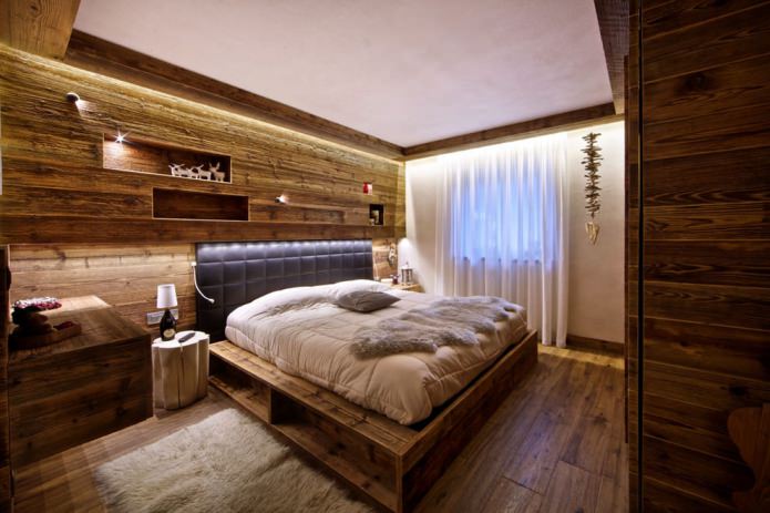 chambre de style chalet