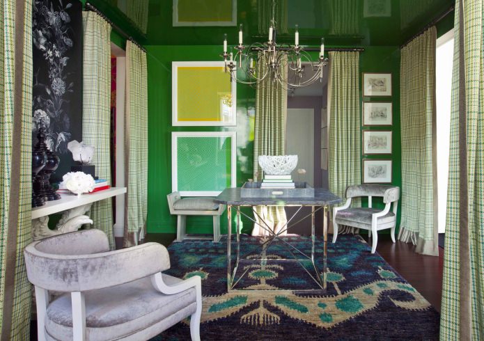 chambre dans les tons verts