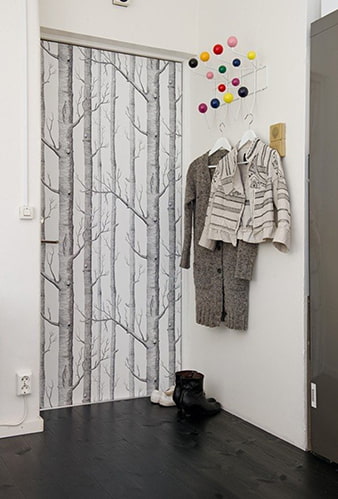 décoration de porte autocollante avec un motif d'arbres