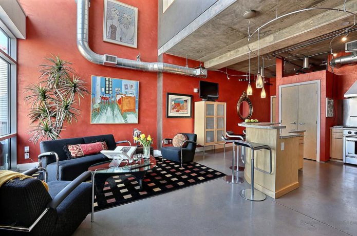 cuisine-salon style loft