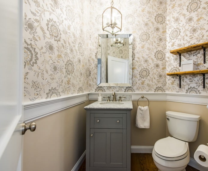 Intérieur de toilette de style provençal