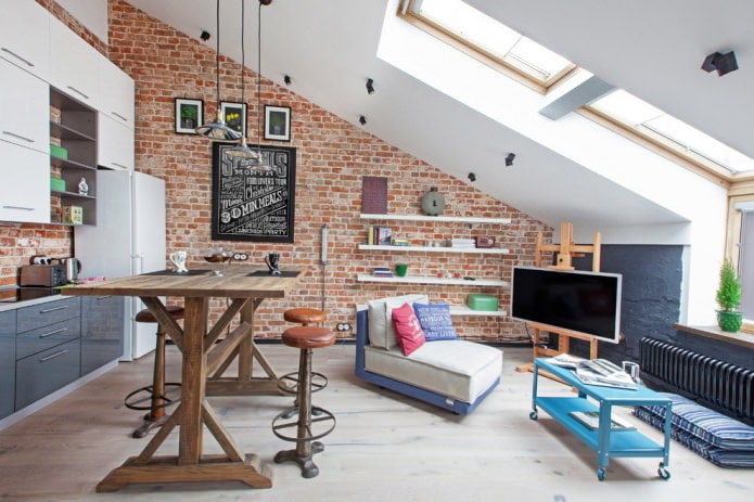 sol clair dans un intérieur de style loft