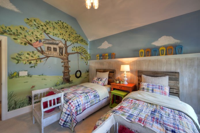 chambre d'enfant à l'américaine