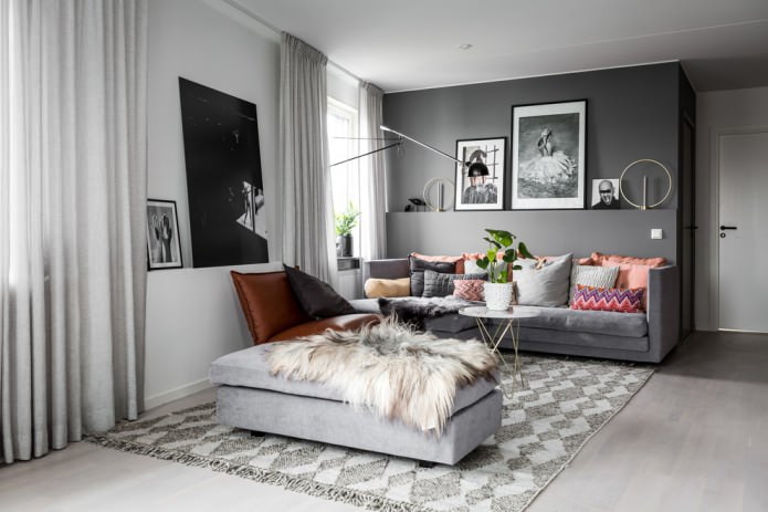 murs gris de style scandinave