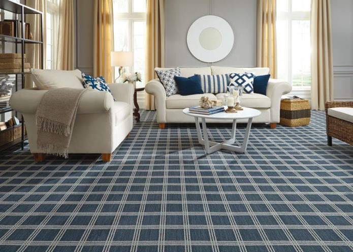 Tapis bleu foncé