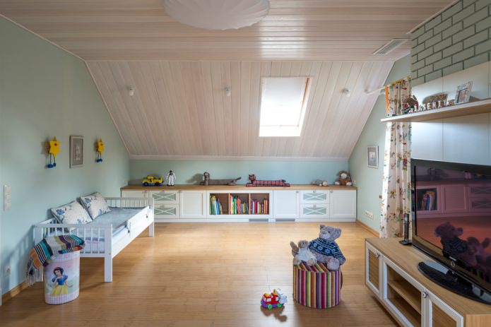 Chambre d'enfant dans le grenier