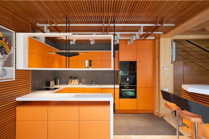 cuisine aux couleurs orange