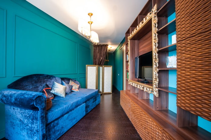 Style classique dans un salon turquoise