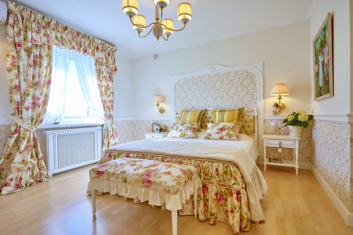 Intérieur de chambre de style provençal