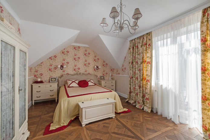 Intérieur de chambre de style provençal