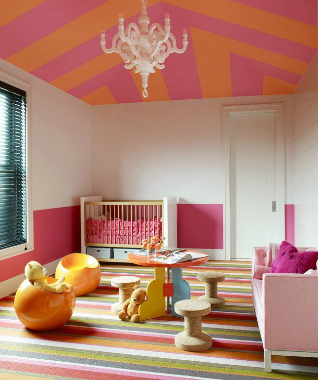 plafond rose orangé