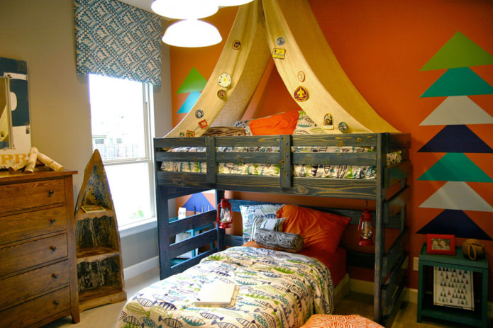 chambre d'enfant dans un style campagnard