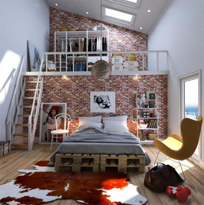 chambre de style loft