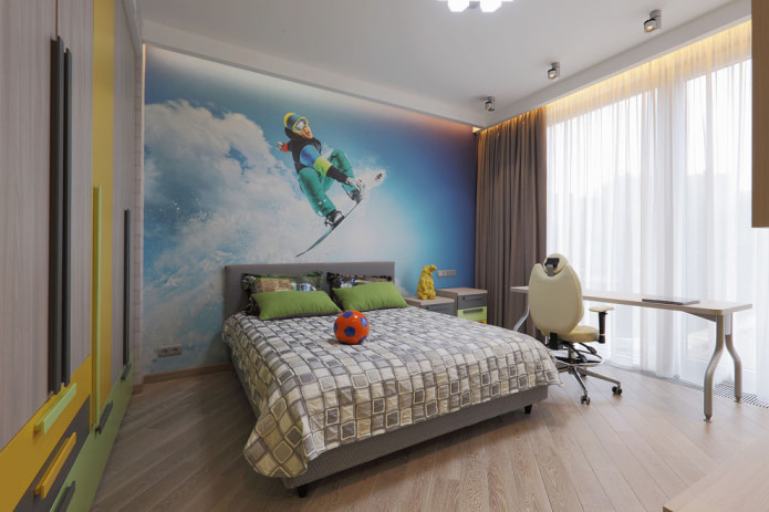 photos murales avec impression de snowboarder