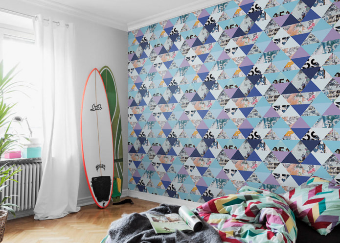 chambre d'enfants avec planches de surf