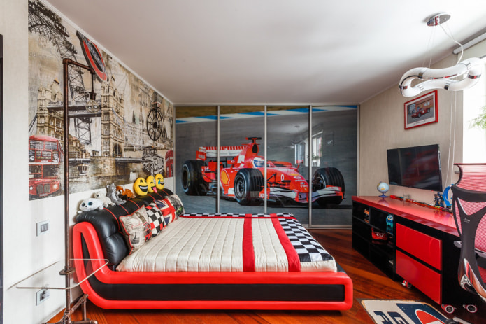 chambre dans le style de la formule-1