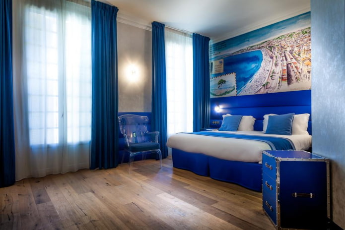 chambre en bleu