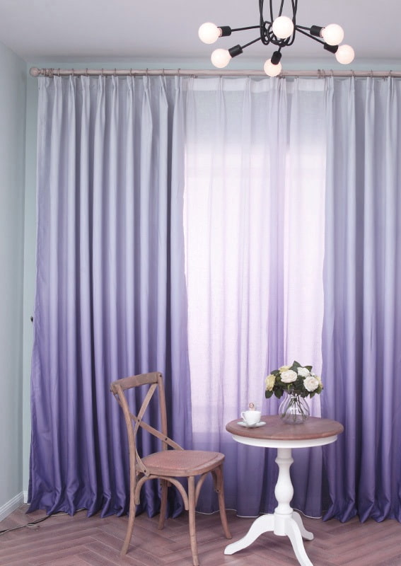 rideaux lilas avec effet ombré