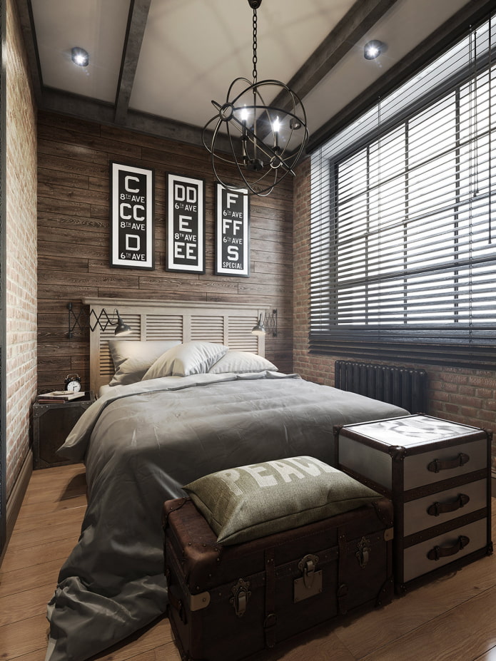 stores dans la chambre de style loft