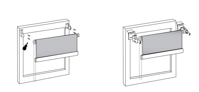 fixation à la fenêtre de rideaux en bambou