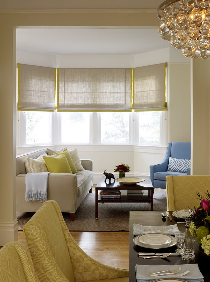 linen roman blinds sa interior