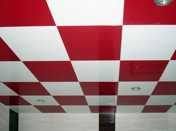 plafond cassette rouge et blanc